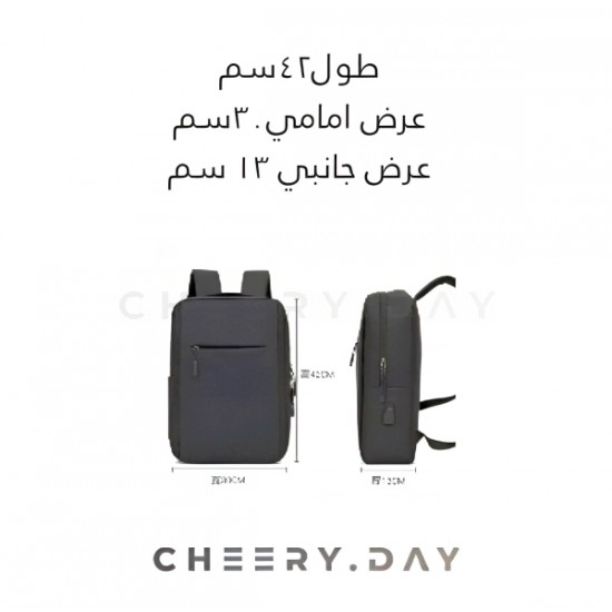 حقيبة ظهر ذكية متعددة الاستعمالات مع مدخل لون اسود USB